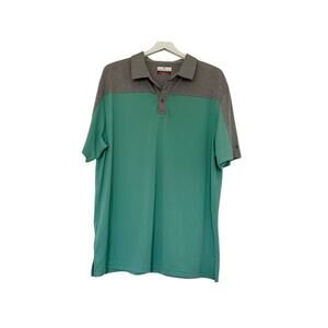 Grand Slam Teal Blue Green and Gray Collared Golf Polo Short Sleeve Size XL